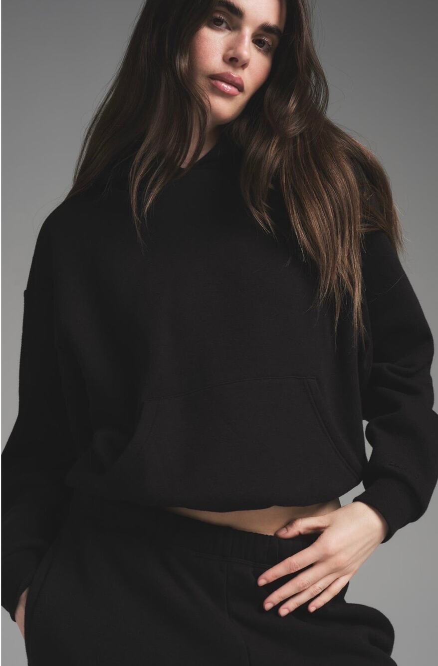 SKIMS Cotton Fleece Blend Classic Hoodie - Black, Size M